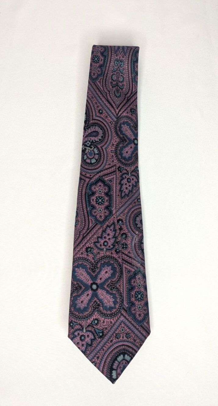 Kenneth Gordon New Orleans Paisley Style Floral Print Tie Necktie - 100% Silk